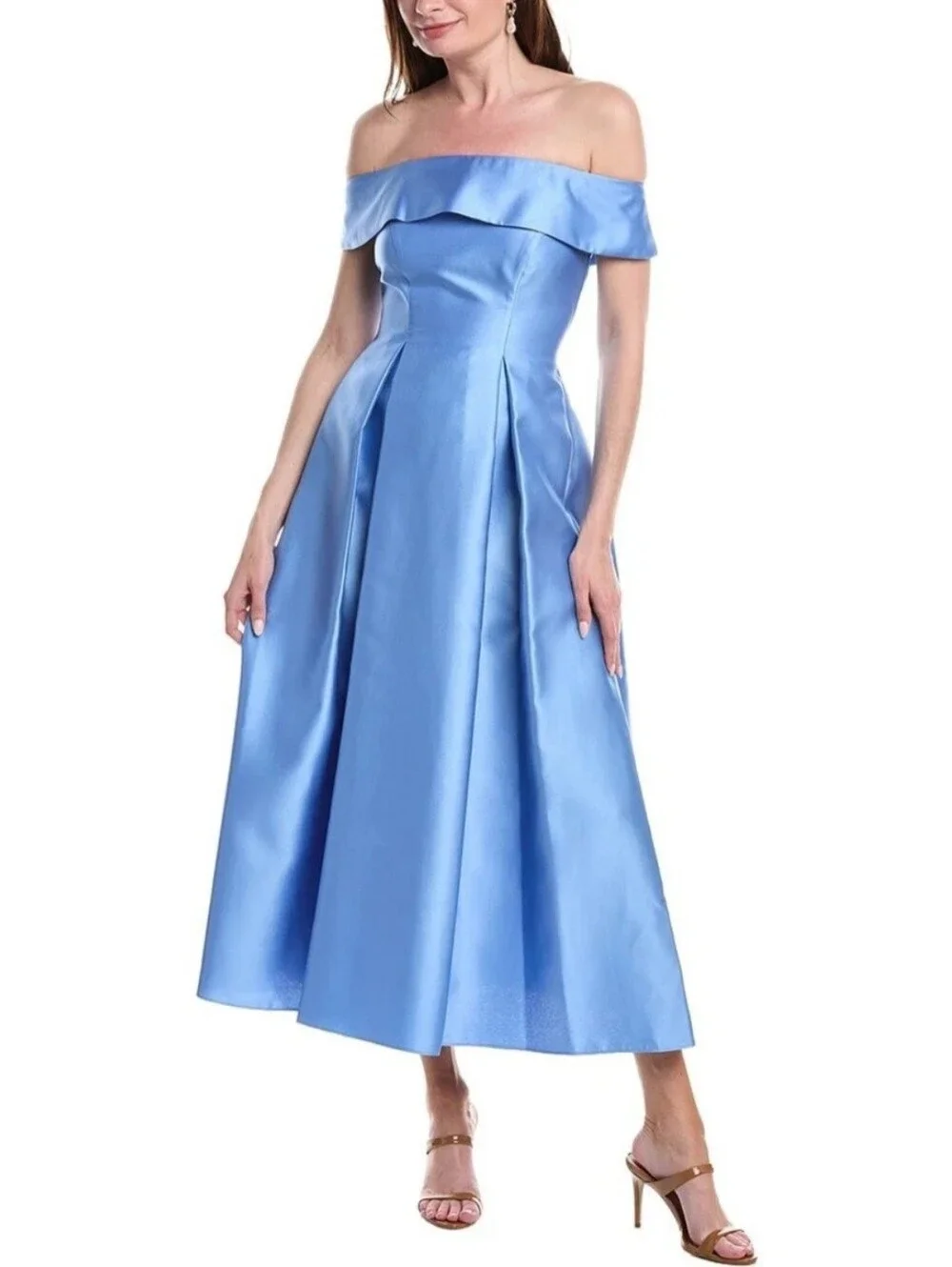 Adrianna Papell | Dresses | Adrianna Papell Bluebell Mikado Off Shoulder Wedding  Guest Dress Nwt | Poshmark